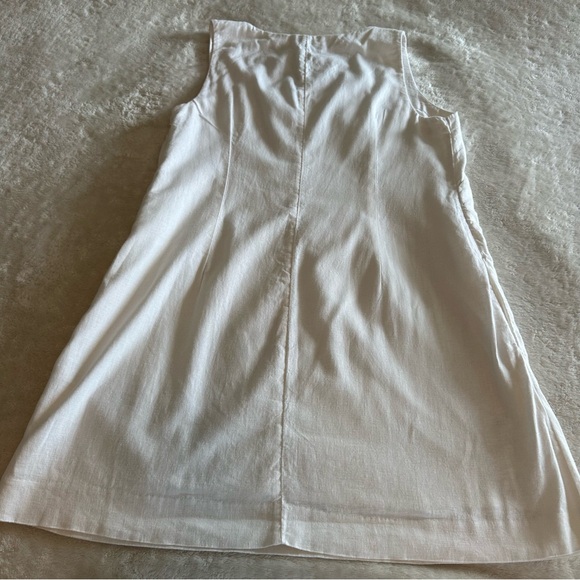 Abercrombie & Fitch Square Neck White Linen Shift Dress size Large - Picture 5 of 10